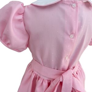 Vestido Lía pique lumiere rosa detalle