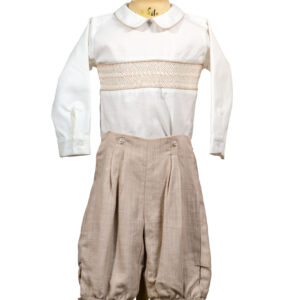 CONJUNTO BORDADO MANGA LARGA BEIGE - Image 1