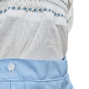 CONJUNTO BORDADO MANGA CORTA AZUL CIELO - Image 2