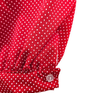 CONJUNTO BORDADO MANGA CORTA ROJO - Image 3