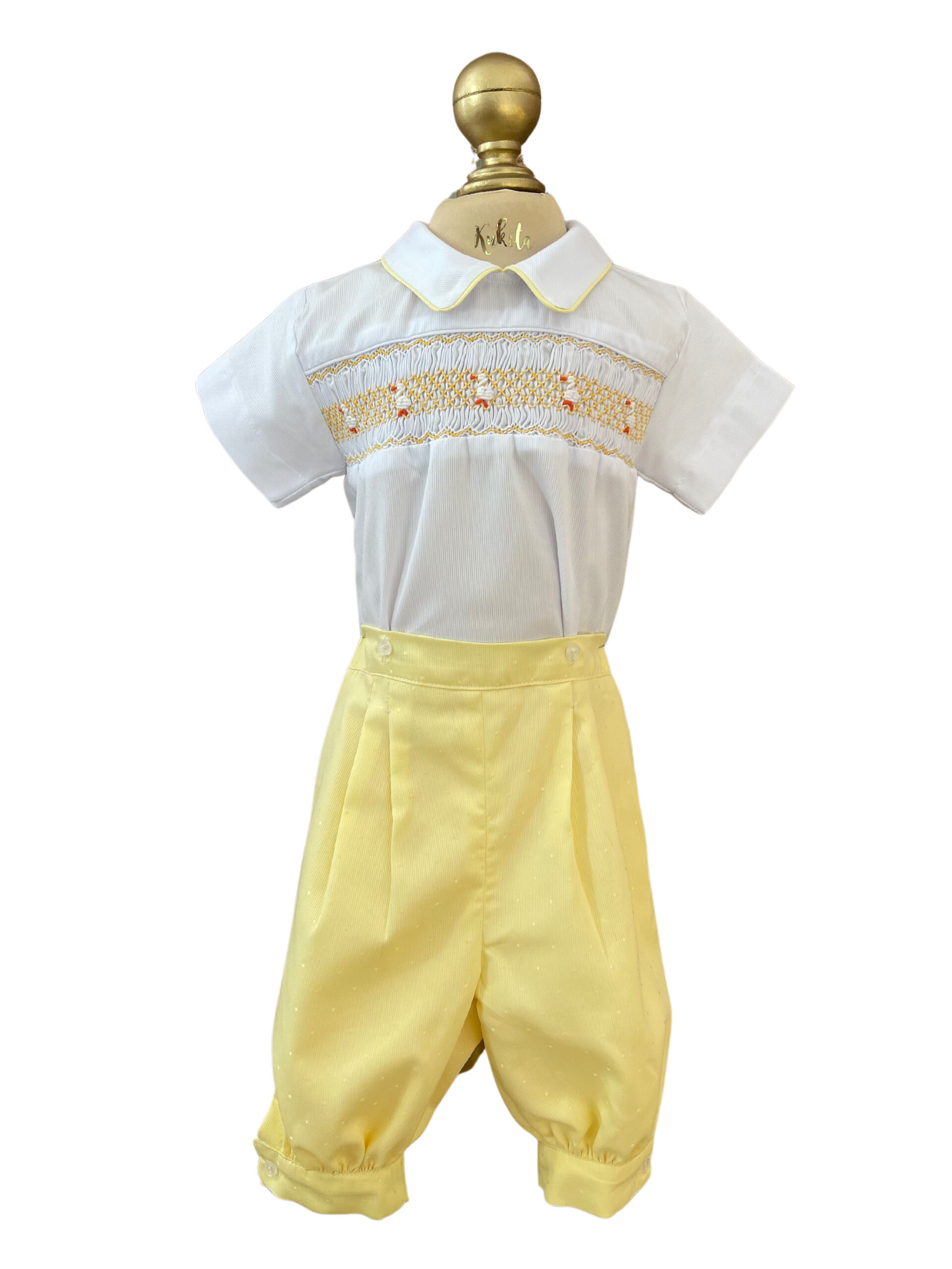 Conjunto patitos niño manga corta lino piqué lumier