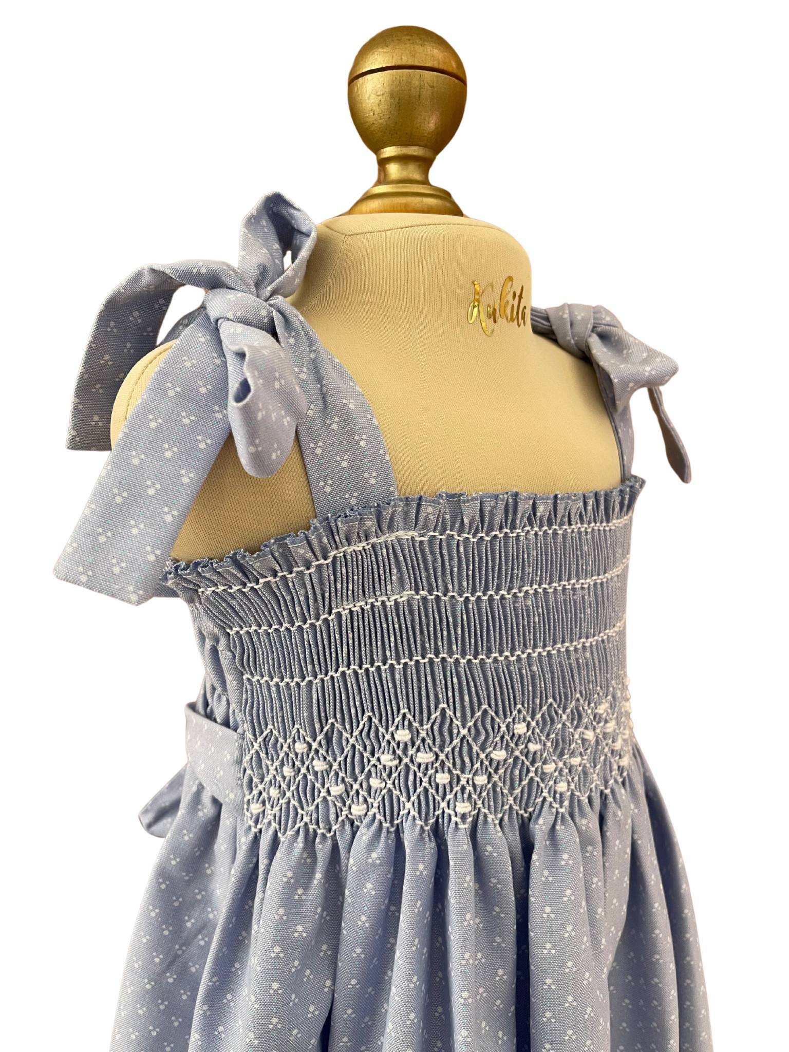 Vestido Ana Sofi tela Oxford tres cuartos