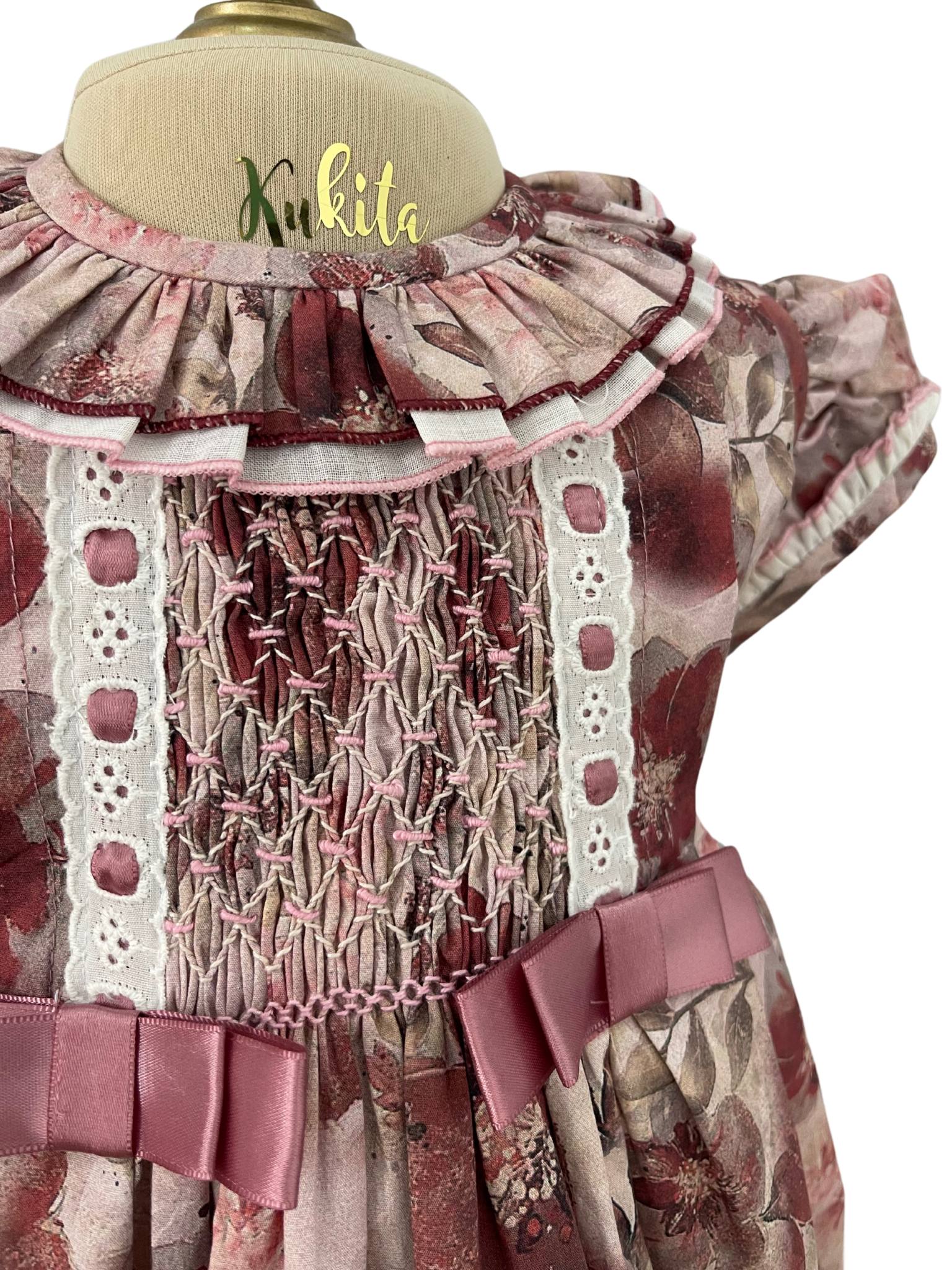 Vestido casual floreado Miranda en algodón detalle