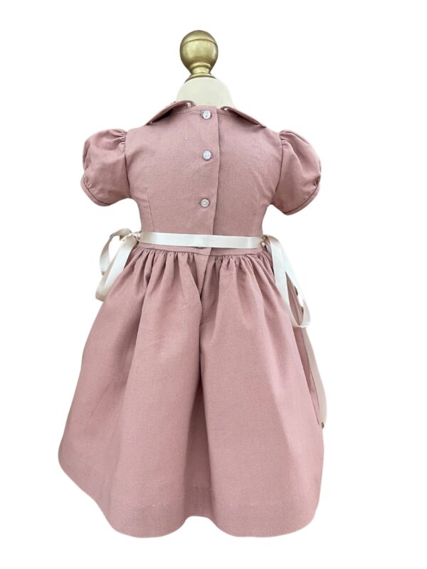 VESTIDO AYLIN LINO PALO DE ROSA ATRAS