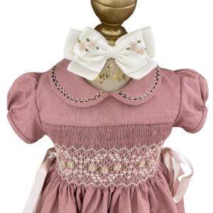 VESTIDO AYLIN LINO PALO DE ROSA DETALLE 1