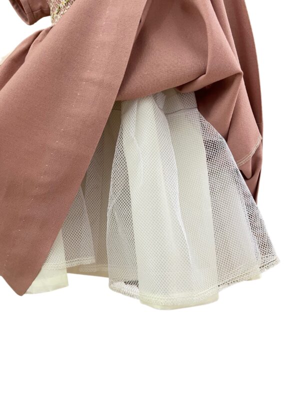 VESTIDO AYLIN LINO PALO DE ROSA DETALLE 2
