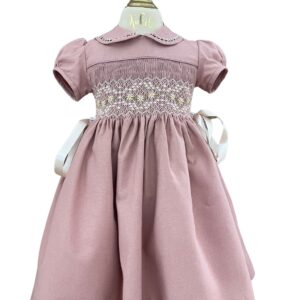 VESTIDO AYLIN LINO PALO DE ROSA FRENTE