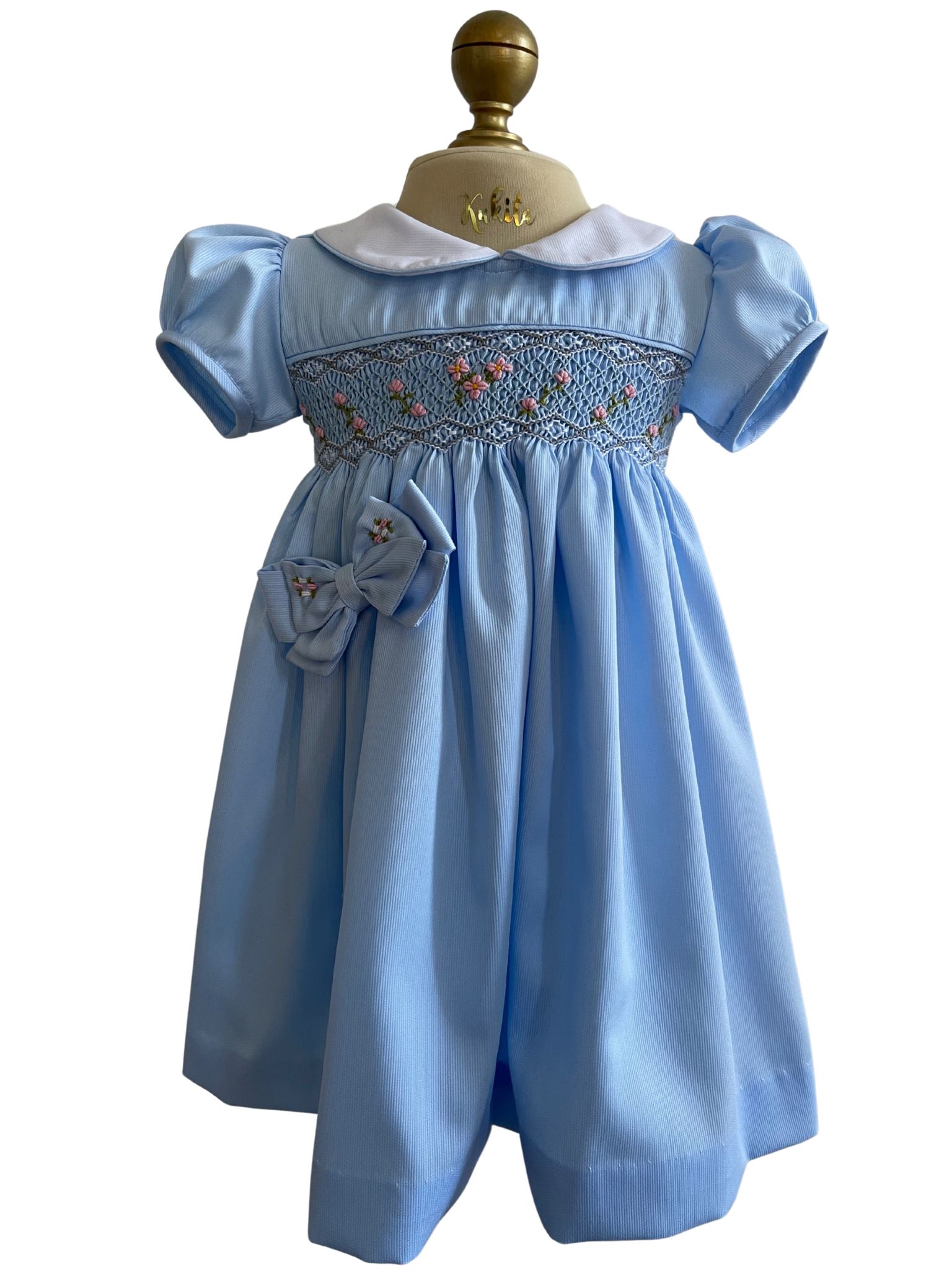 Vestido Luna cuello suave frente